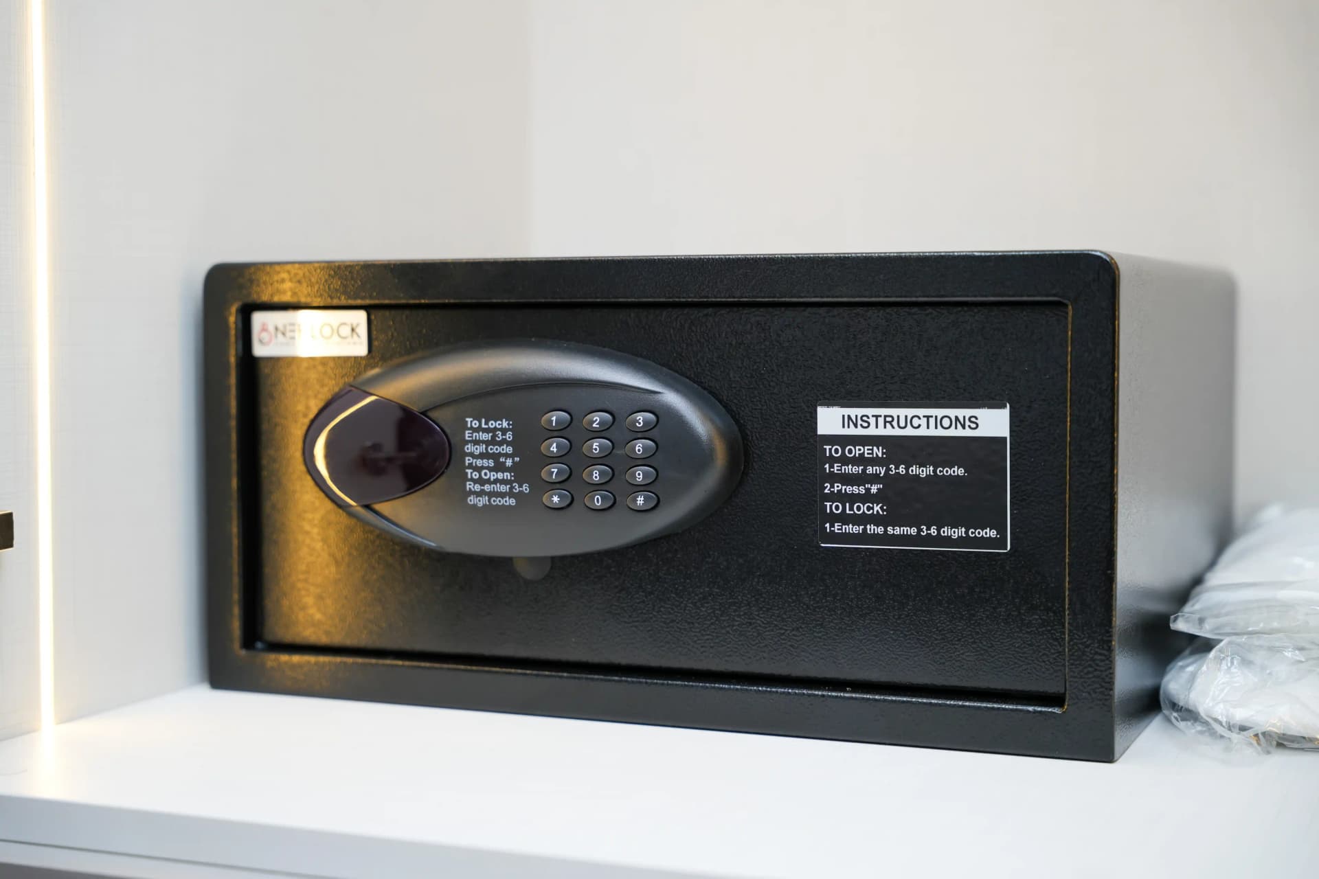 Odalarda bulunan elektronik kasa